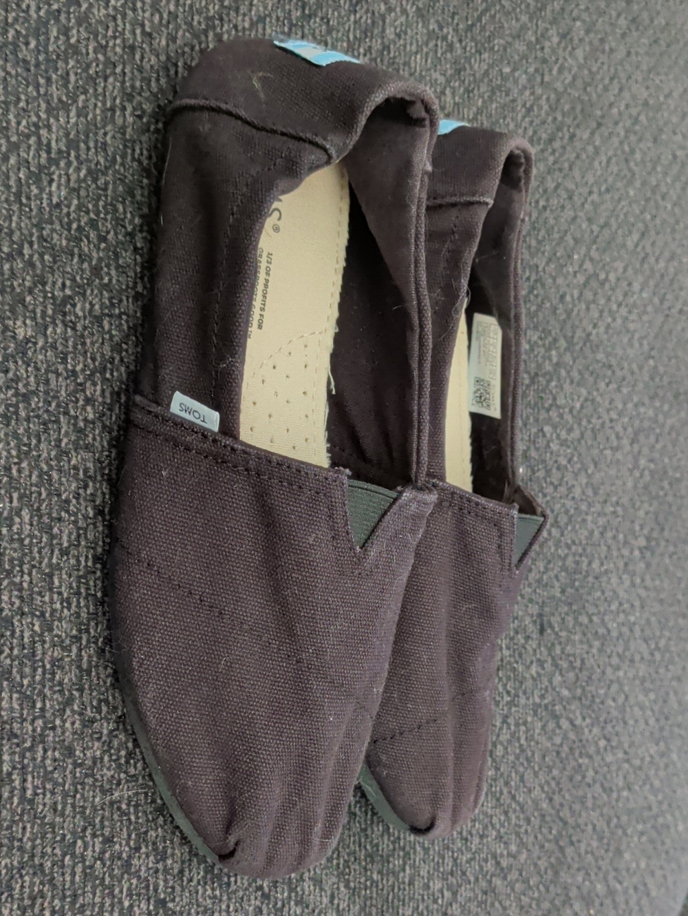 Toms Black Canvas Slip-On Flats